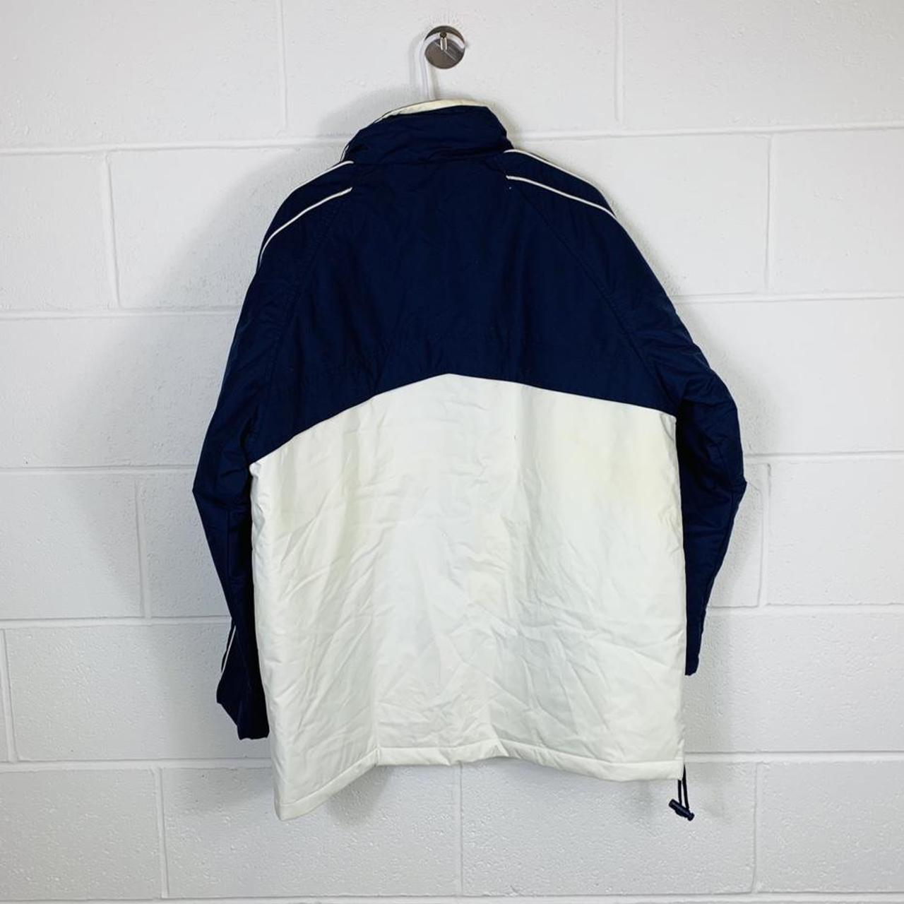 Vintage Le Coq Sportif Coat; White and Navy. Zip up... - Depop