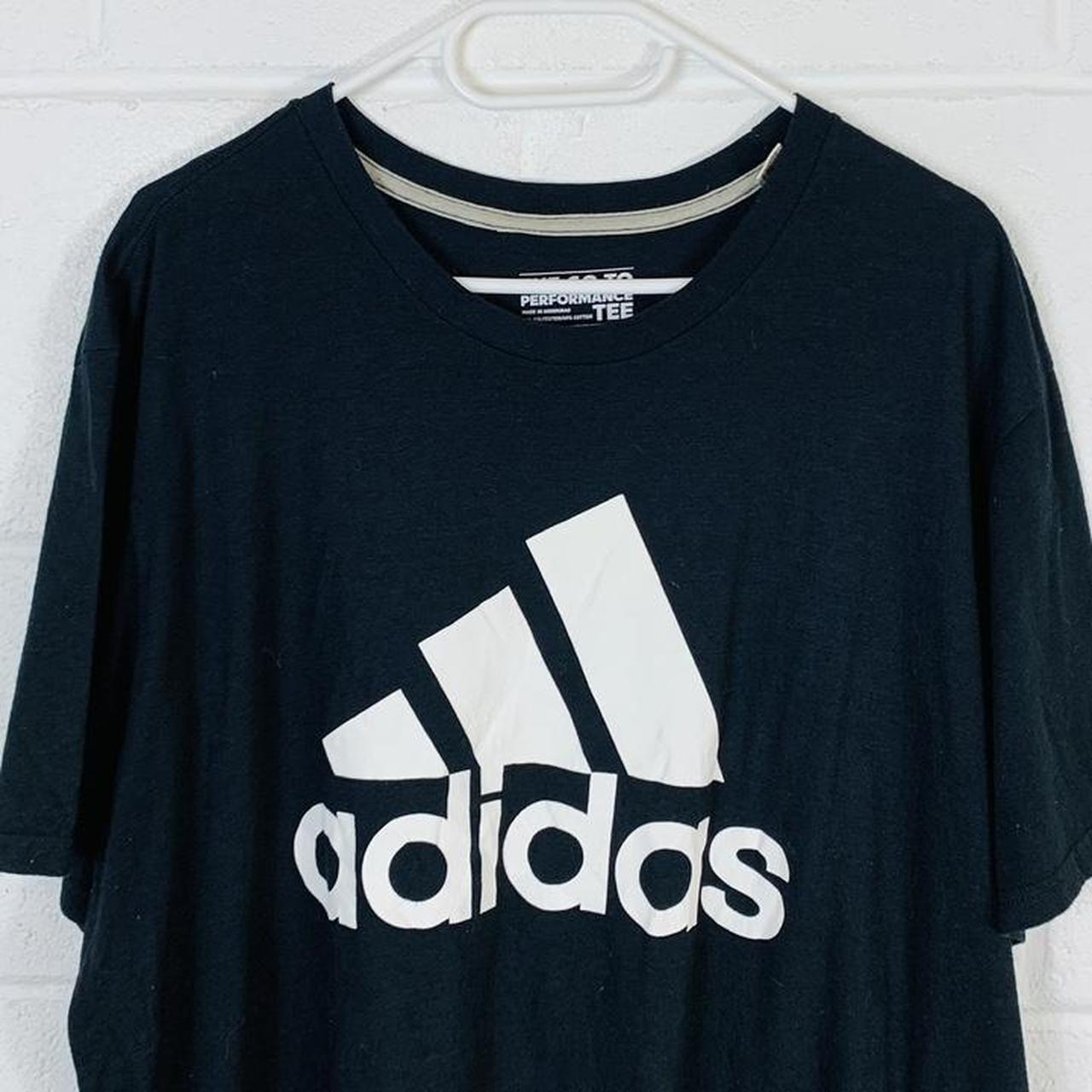 Adidas Tee in Black Crew Neck T-Shirt with graphic... - Depop