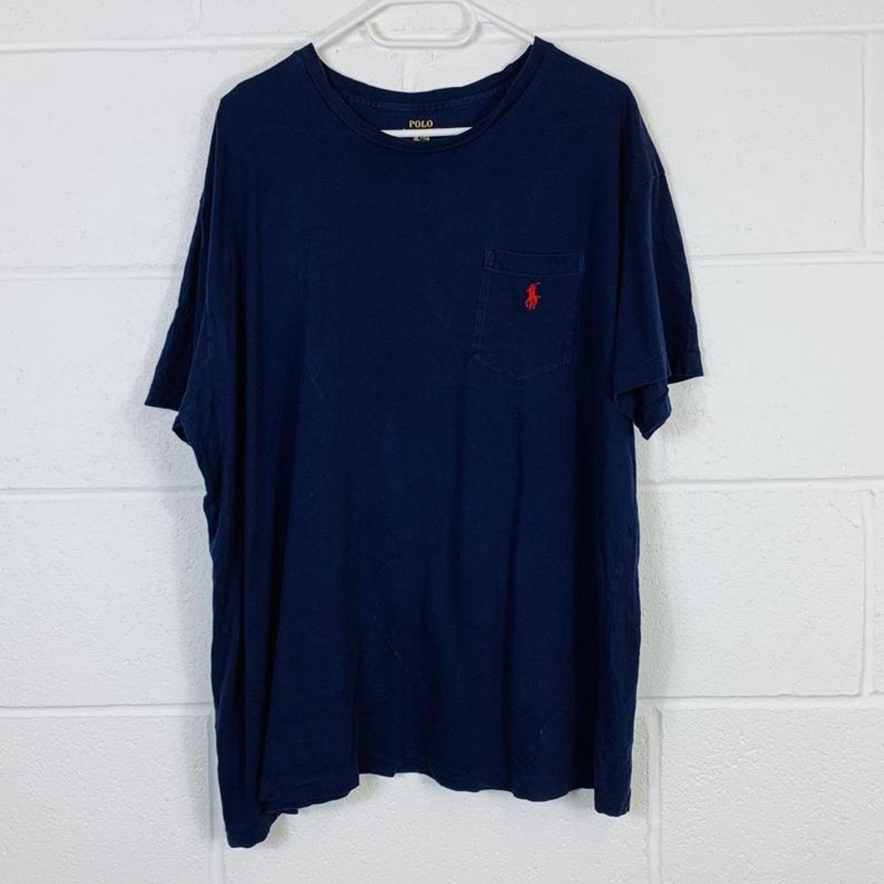 Polo Ralph Lauren Tee in Navy Crew Neck T-Shirt... - Depop