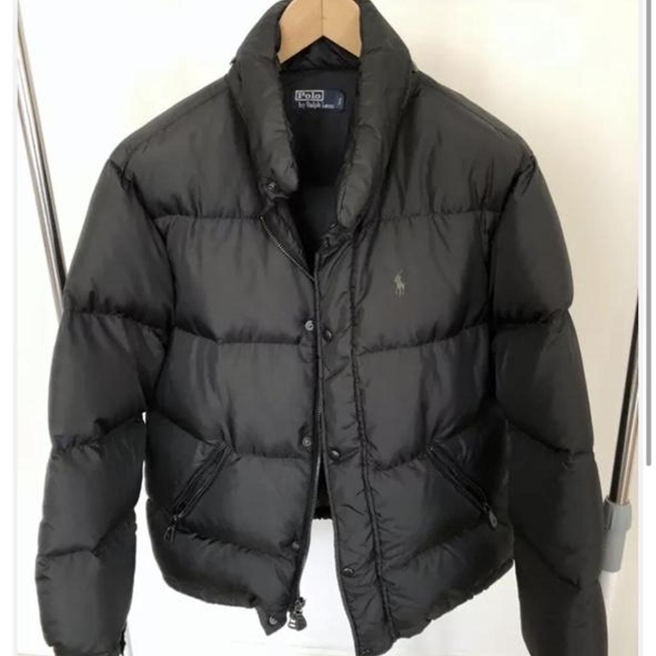 Ralph Lauren black puffer with Ralph Lauren detail... - Depop