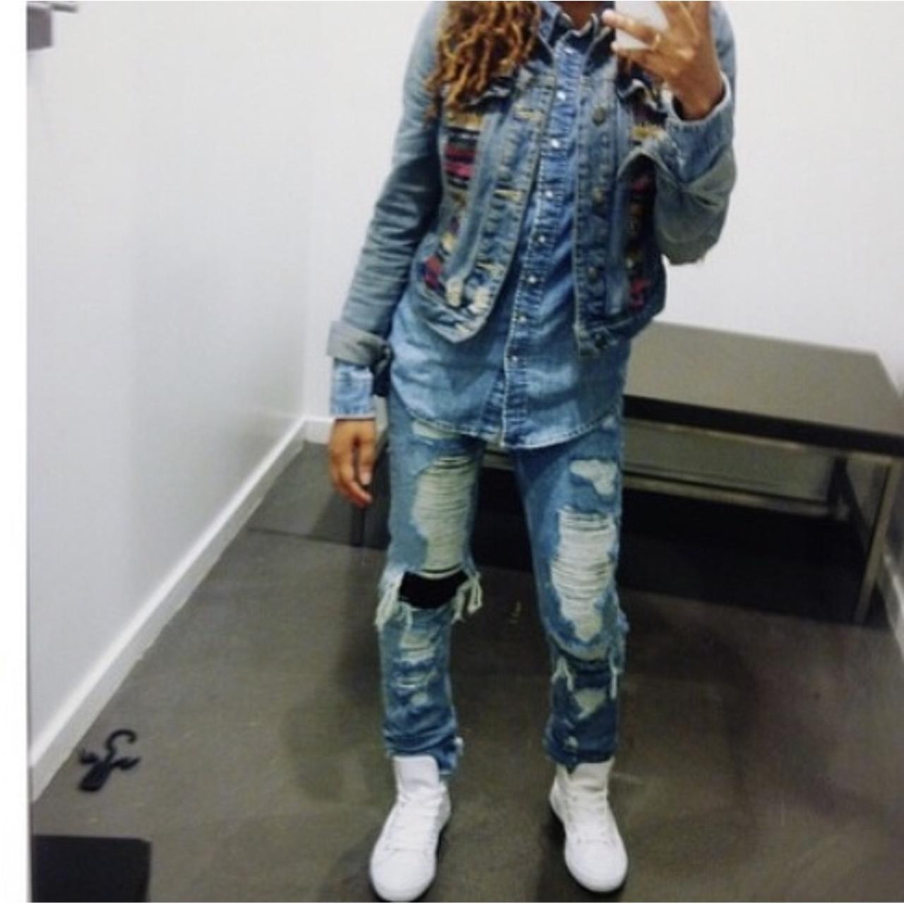 Clothes Super Skinny High Jeans H&m Ripped High-waist Skinny