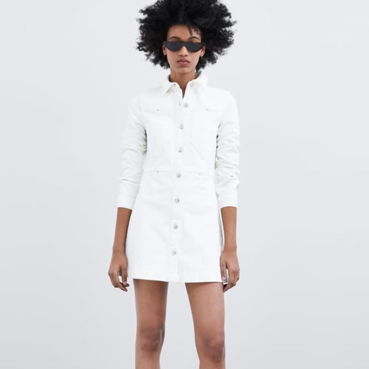 zara white jean dress