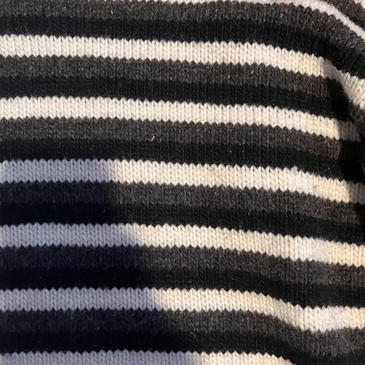 handwoven black white grey sweater pullover size... - Depop