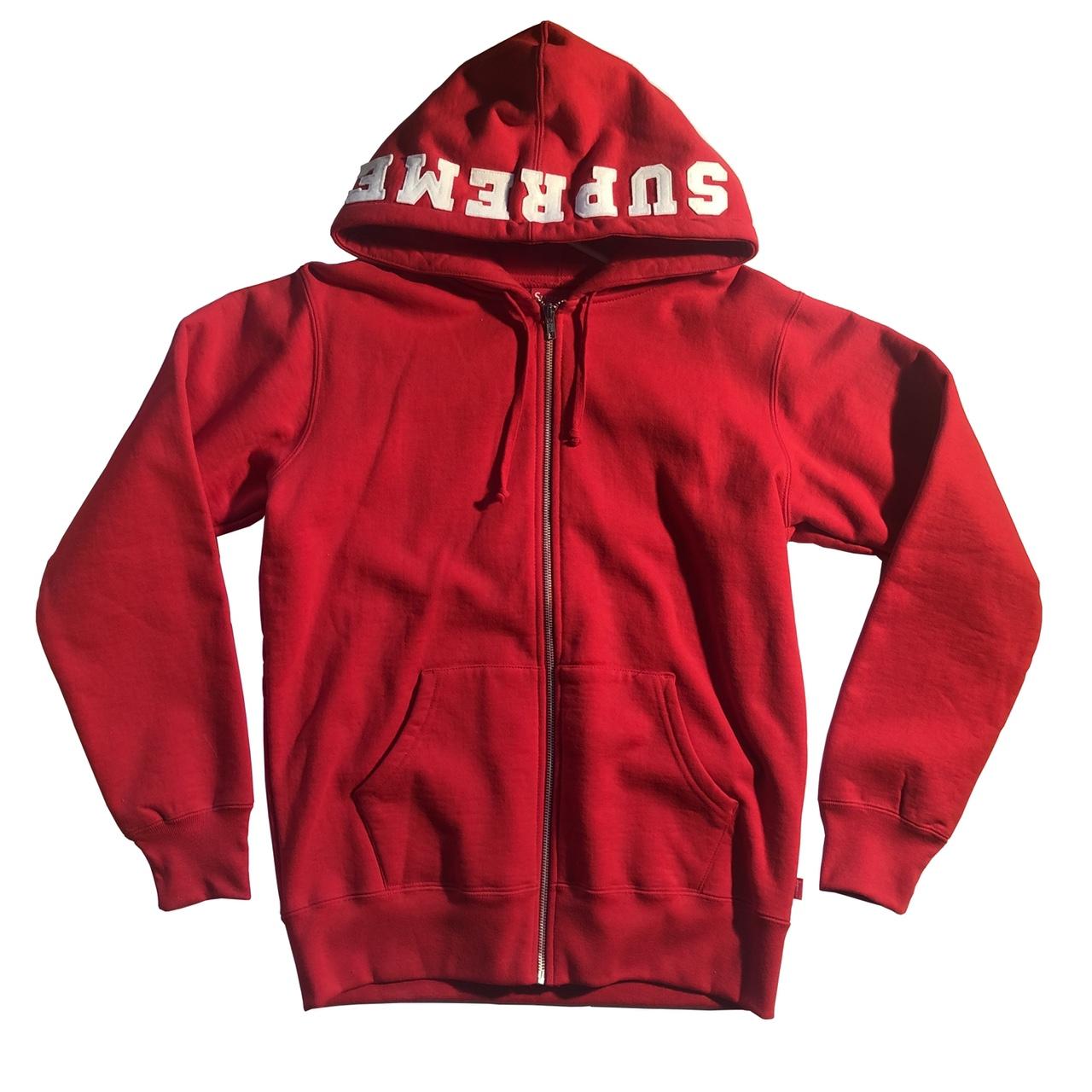 Red supreme-hoodie - Depop