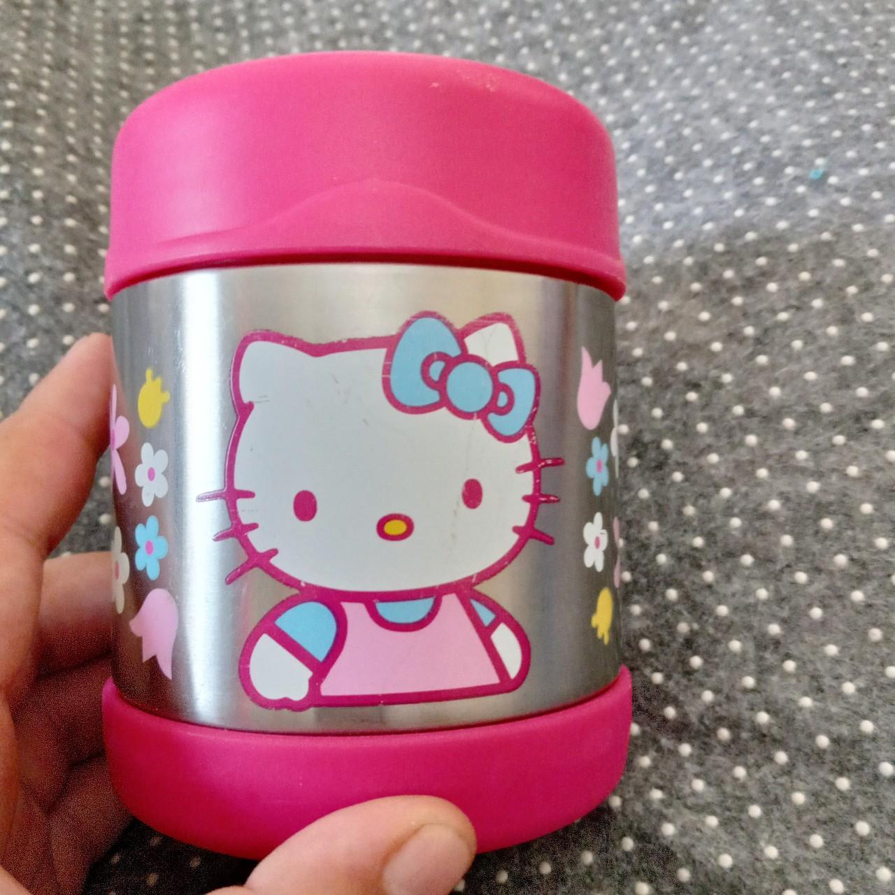 hello kitty thermos - has many scuffs/markings but - Depop