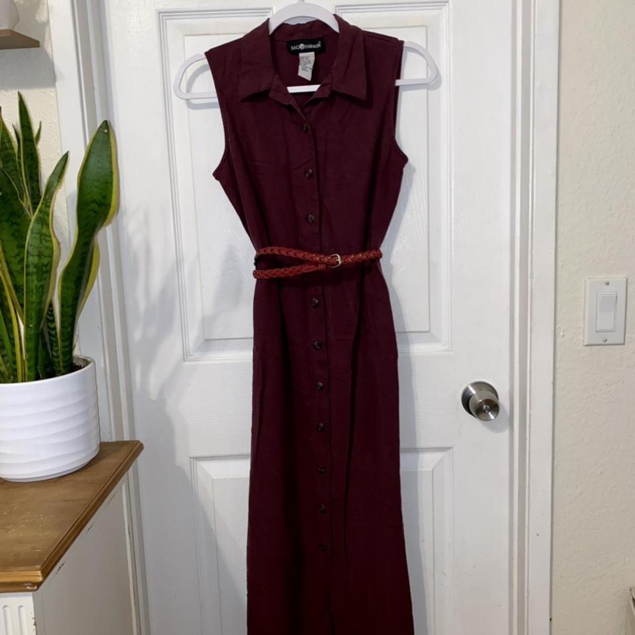 Sag Harbor Women S Burgundy Dress Depop