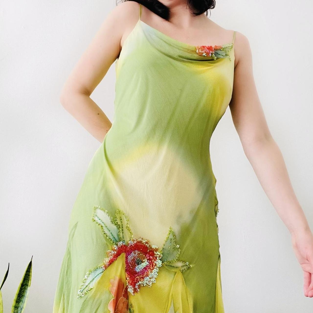 lime green sheer dress