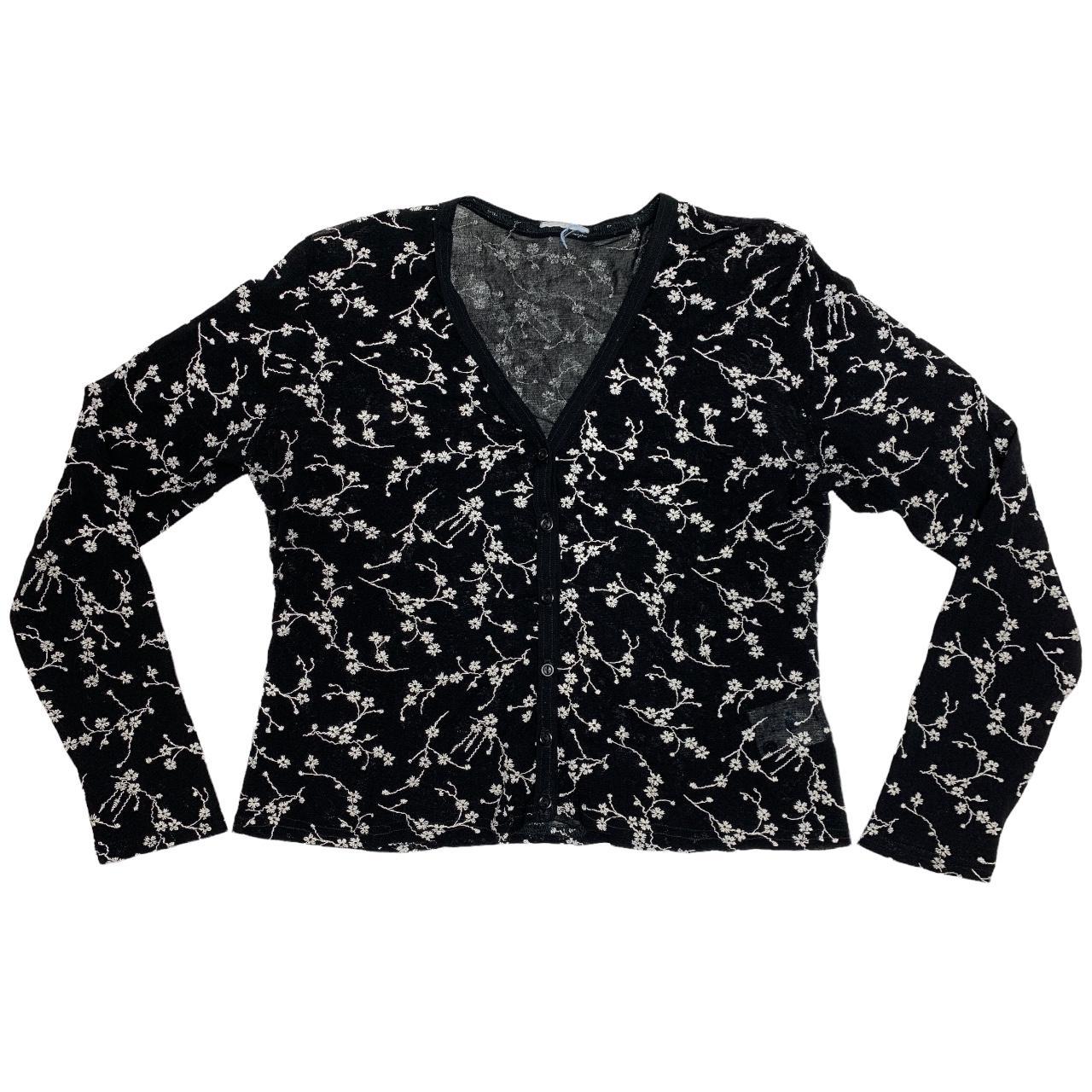 Vintage 90s sheer black mesh cardigan blouse top... - Depop