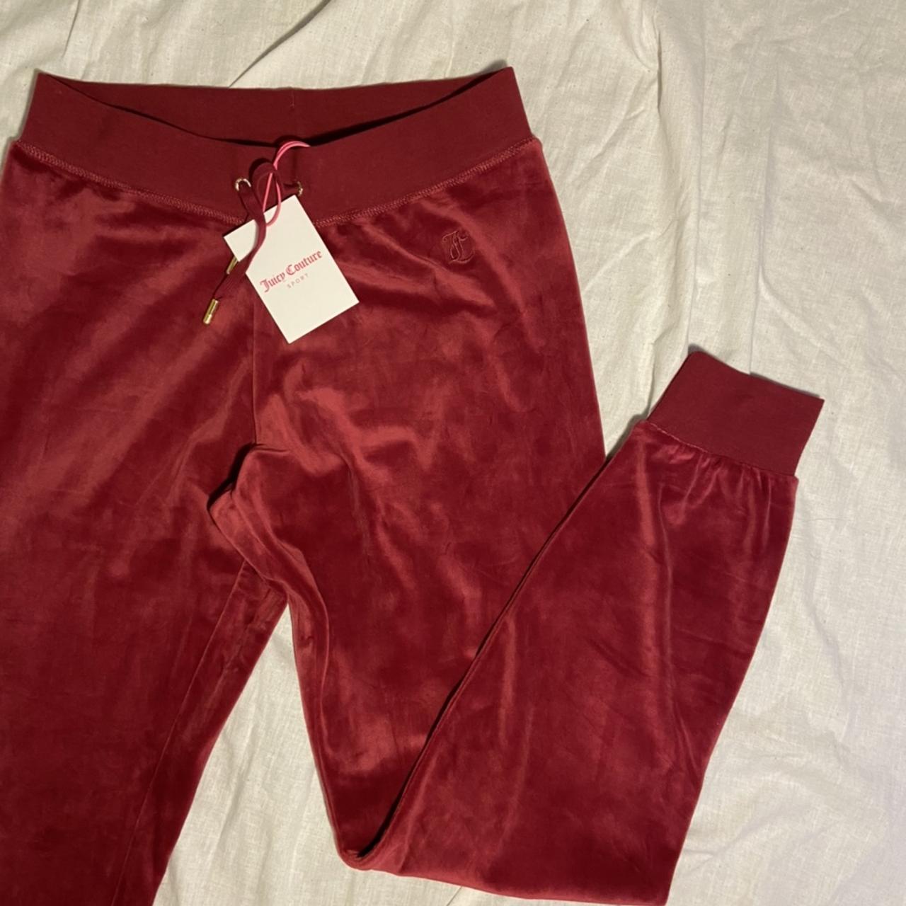 Red Juicy Couture Velour Tracksuit Joggers Depop