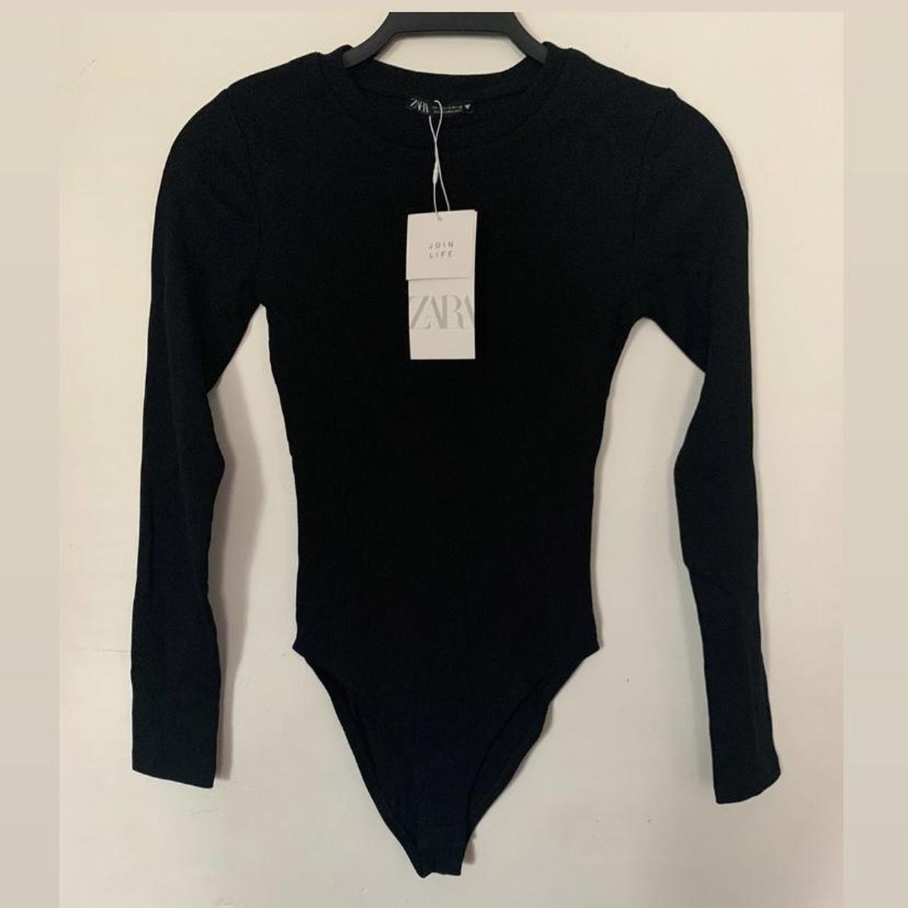 Zara Women's Black Bodysuit | Depop