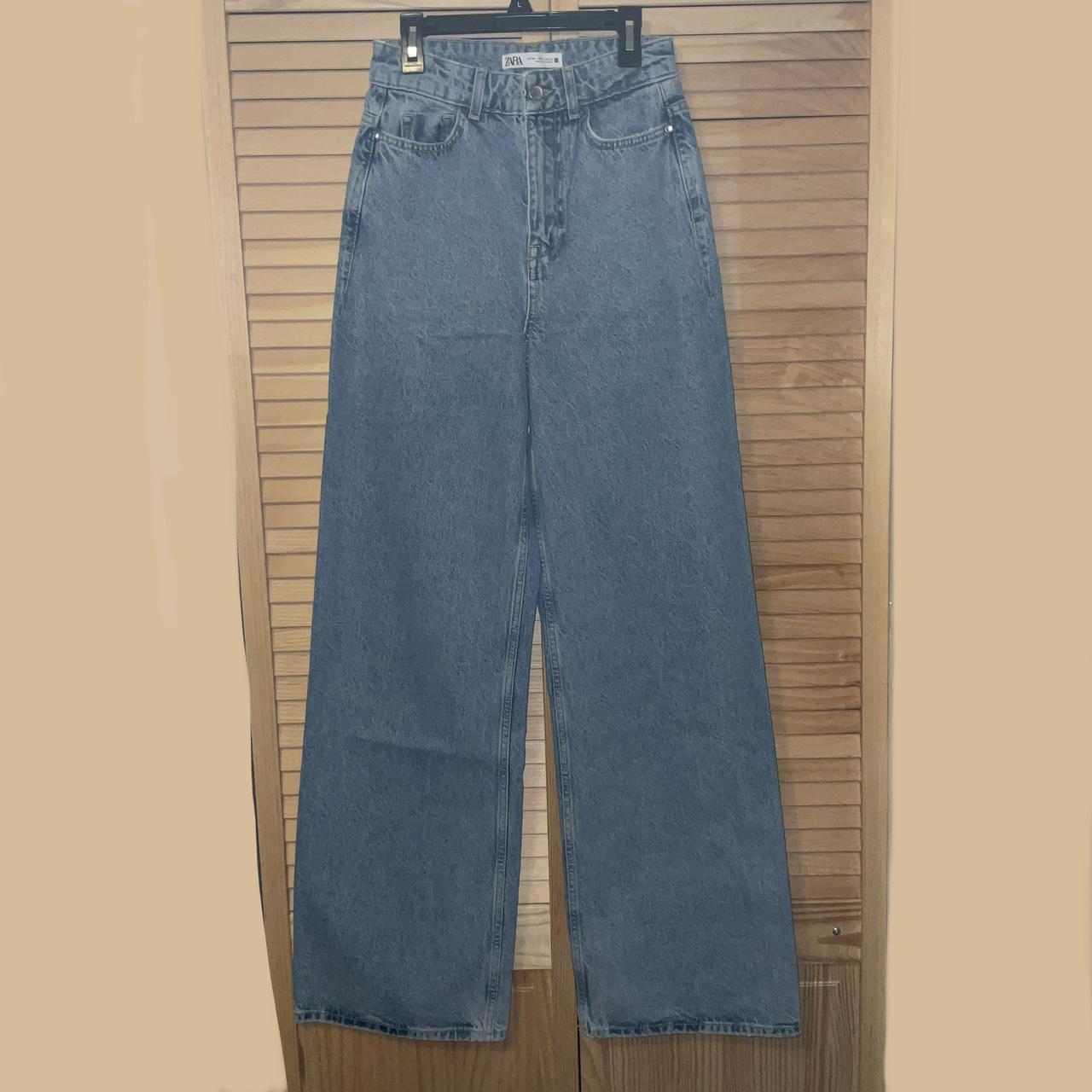 ZARA HIGH RISE WIDE LEG JEANS Size 2 (US 26) Cut hem - Depop