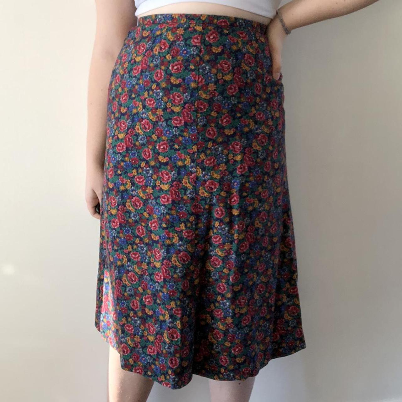 Hippie floral midi skirt ☆. Jewel tones and... - Depop