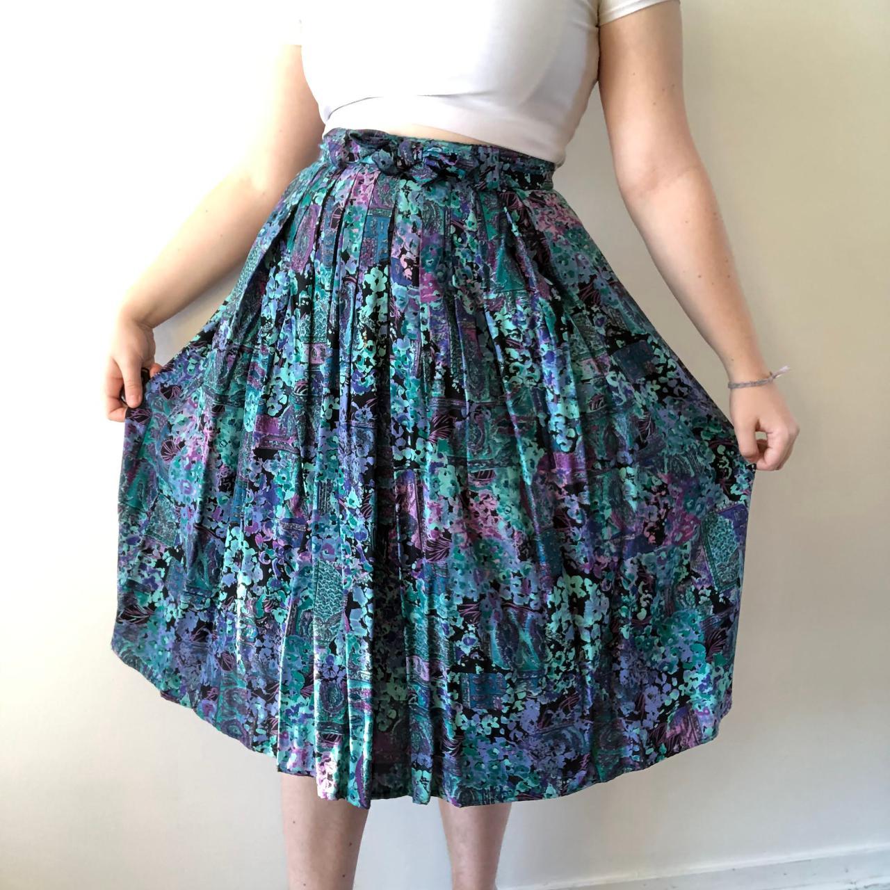 Blue floral St.Micheal skirt. ☆ Made in Germany.... - Depop