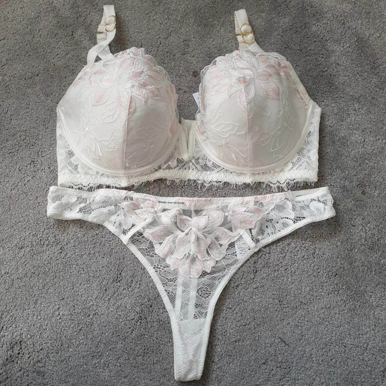 ANN SUMMERS White Bra and Thong Panties Set... - Depop