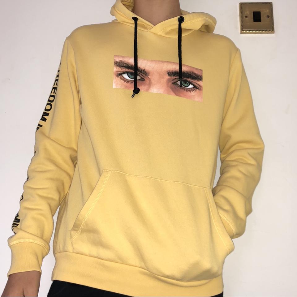 Men s Yellow Bershka hoodie in XS but fits small Depop