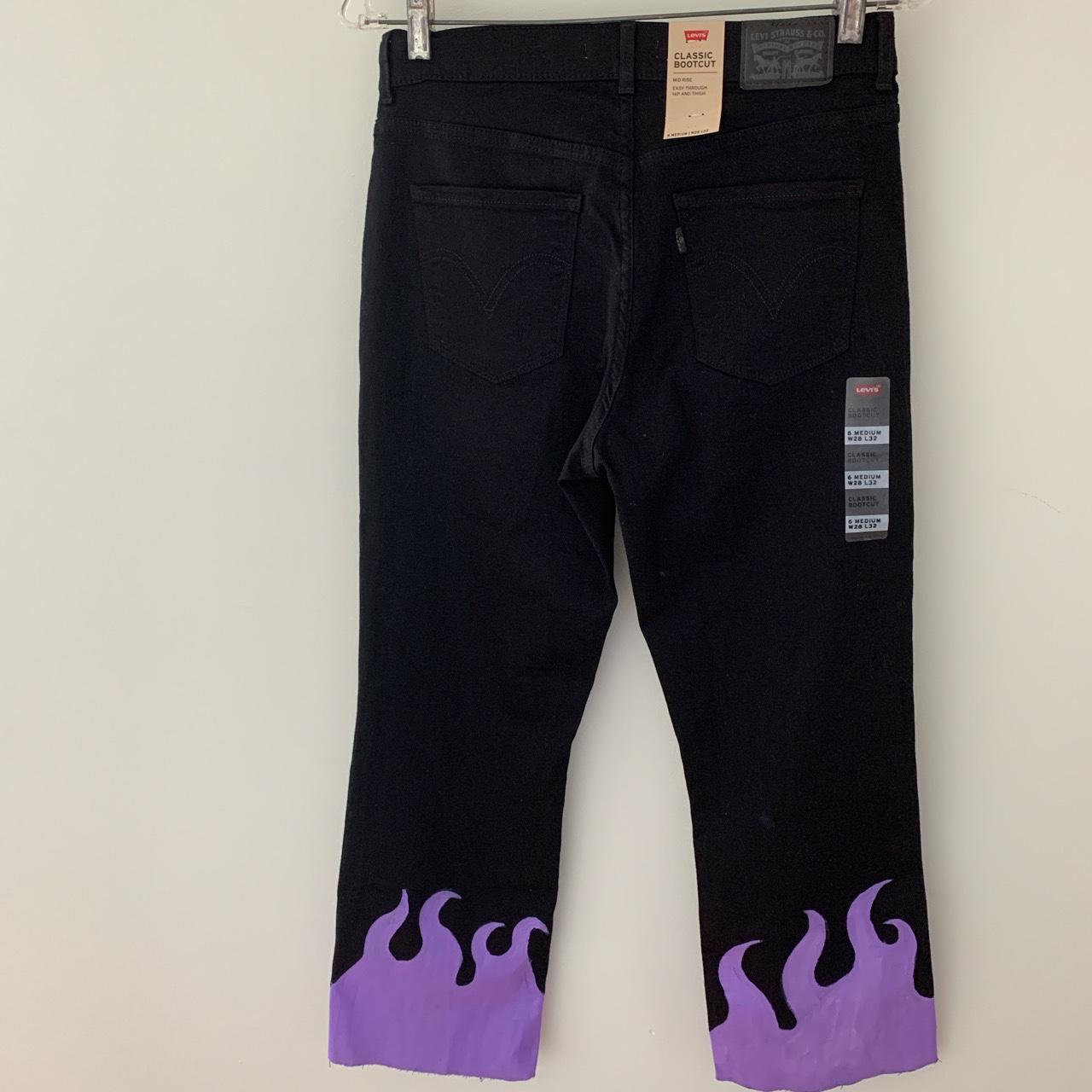 Black jeans hot sale with flames