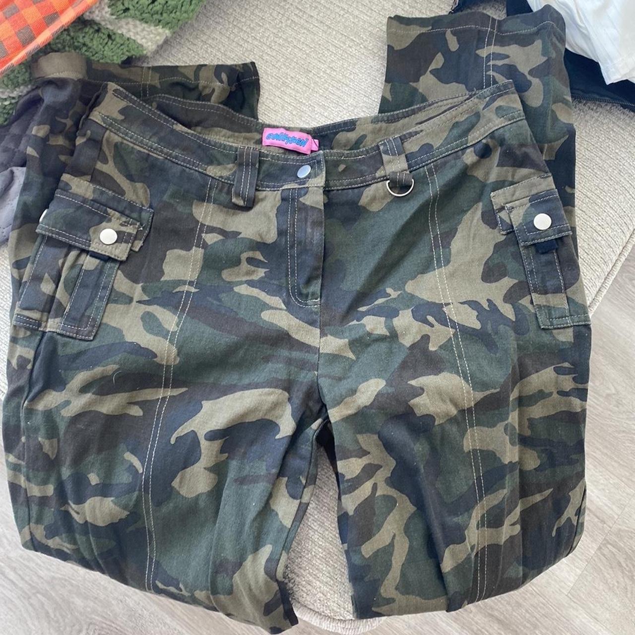 Low-Rise Cargo Pants in Camo by Edikted size... - Depop