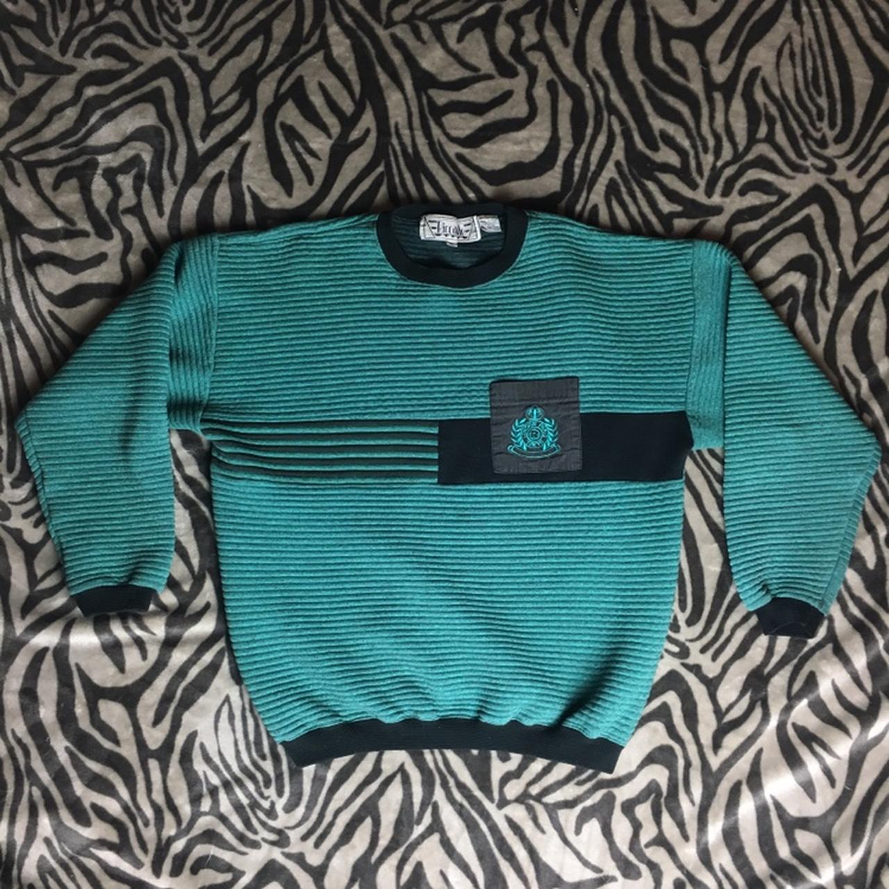 Men's Black and Green Sweatshirt Depop