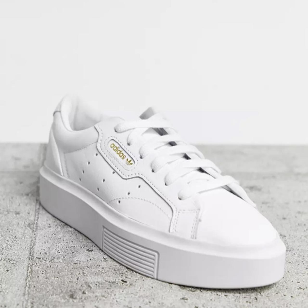 Adidas Originals Super Sleek sneakers in white Worn. Depop