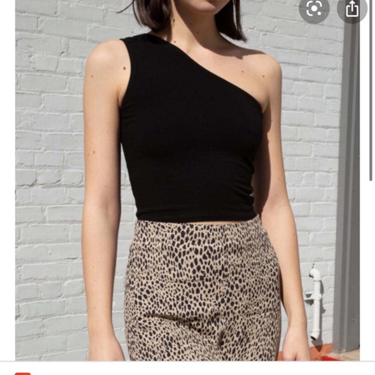 black brandy melville blythe top in black worn Depop