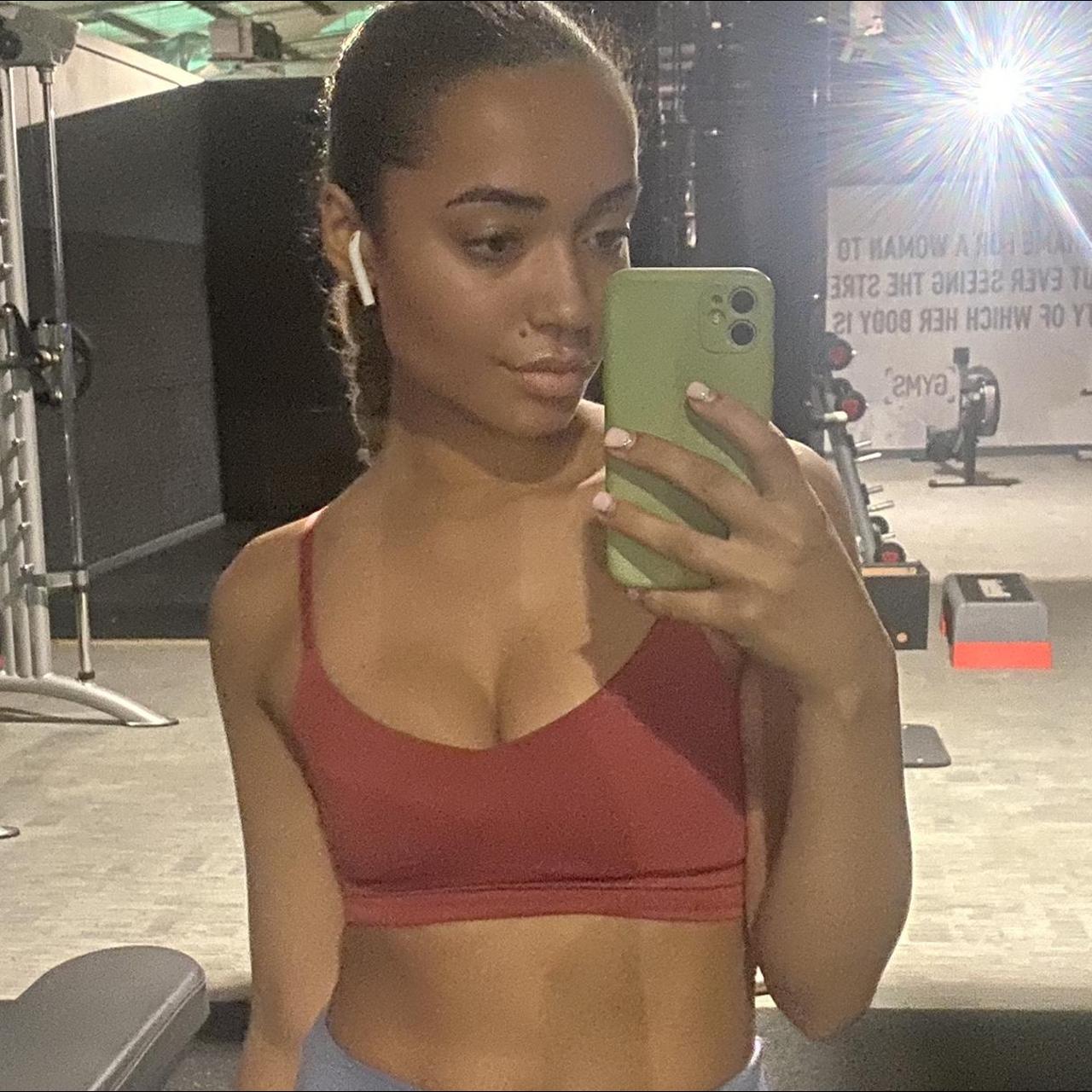 H&M, burgundy sports bra, size extra small, worn a... Depop