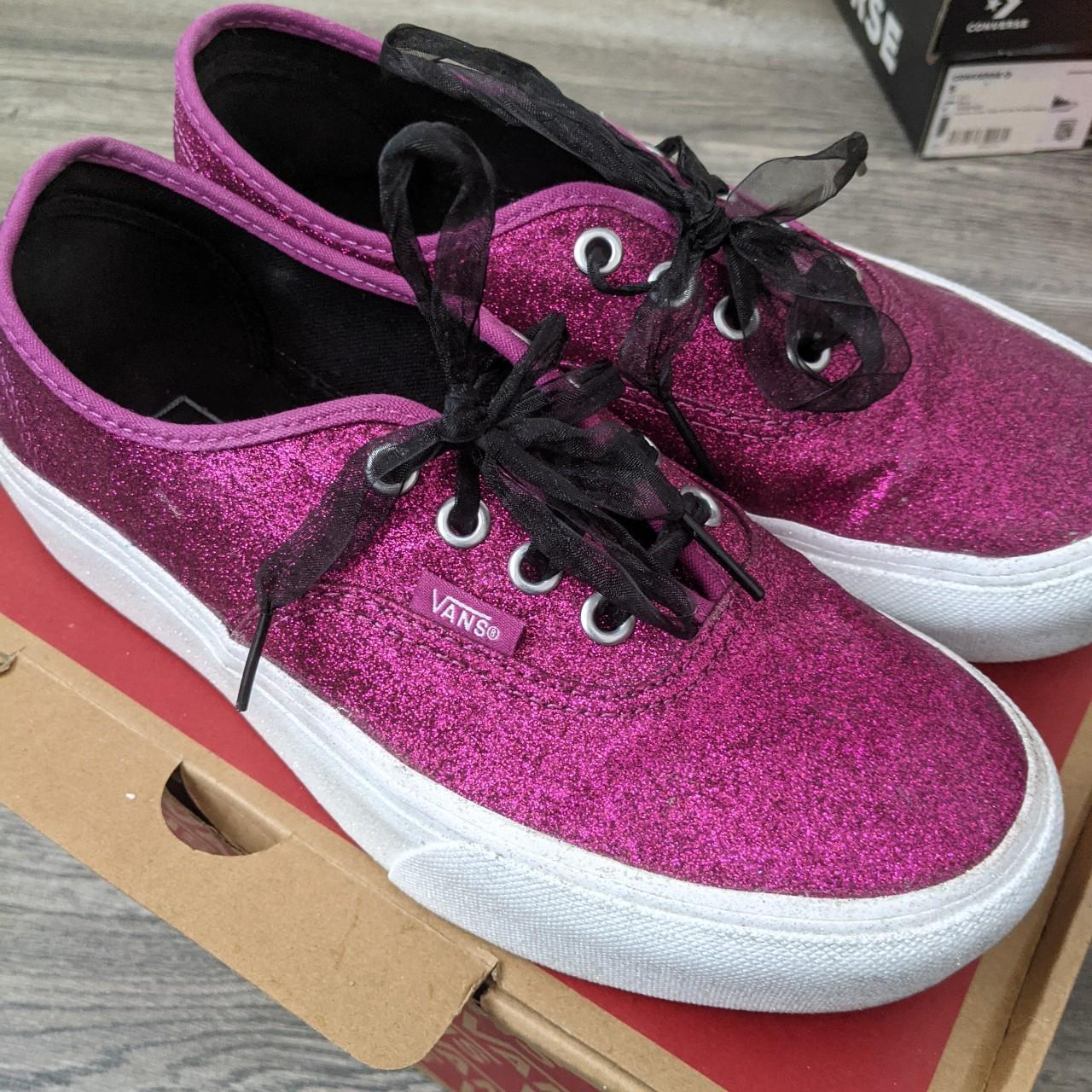 pink vans with ribbon laces