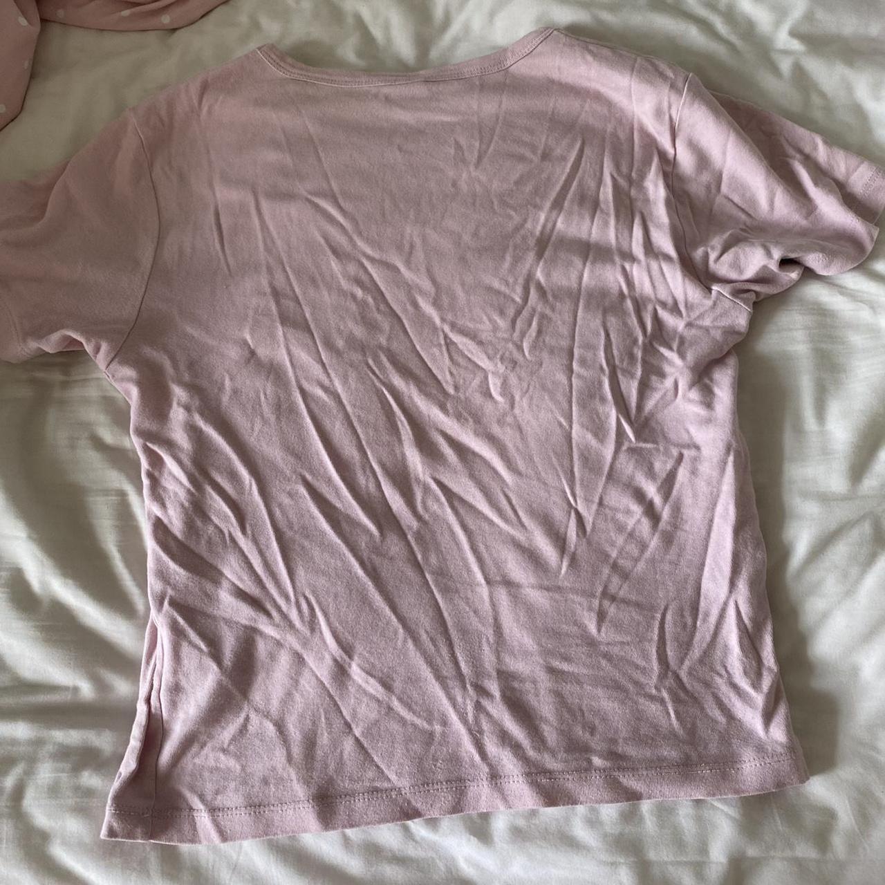 Urban outfitters baby pink baby tee floral design... - Depop