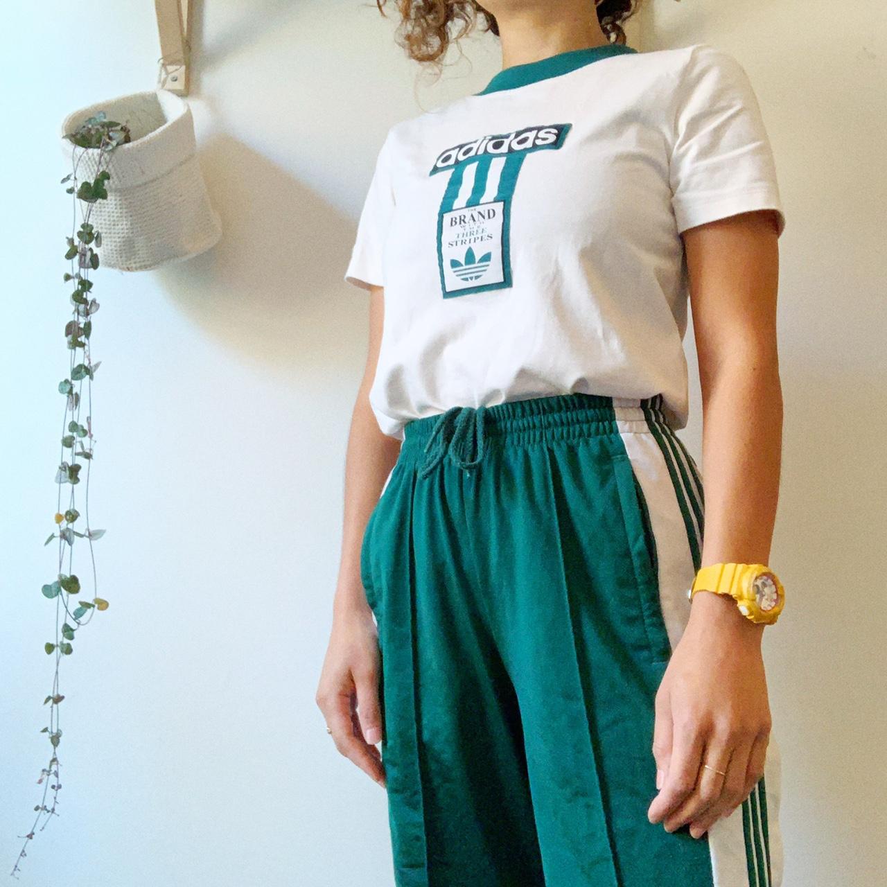 Adidas green ringer tee. Matching tee to the Adidas... - Depop