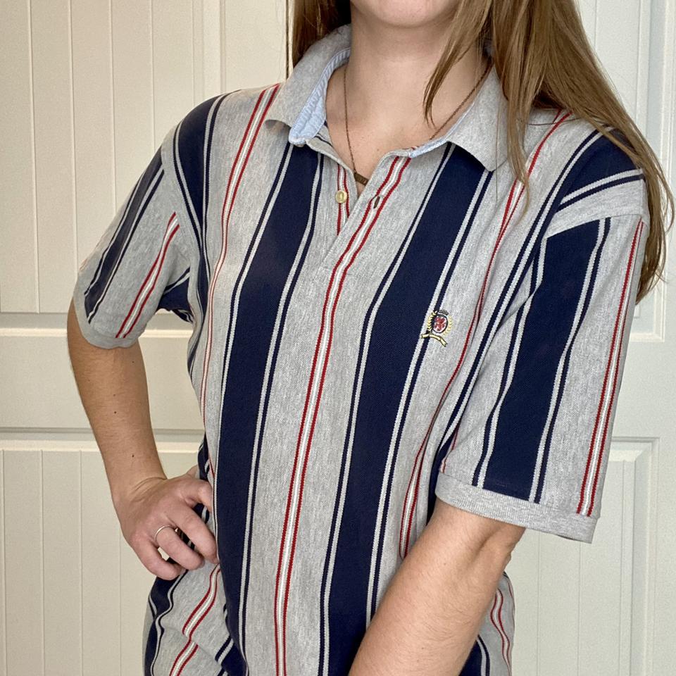 Tommy Hilfiger Vintage Striped Polo Shirt size XL - Depop