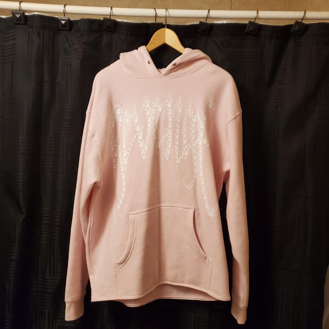 Pink revenge playboy hoodie. Worn once 10/10... - Depop