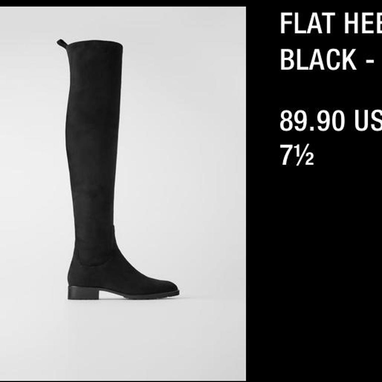 Zara flat heeled over the cheap knee boots