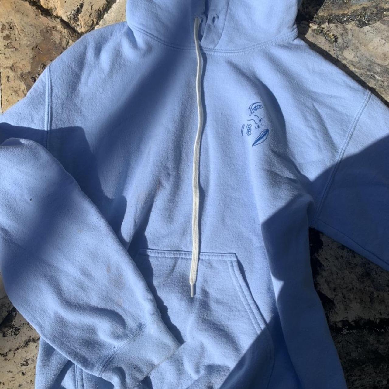 Emma chamberlain shop light blue hoodie