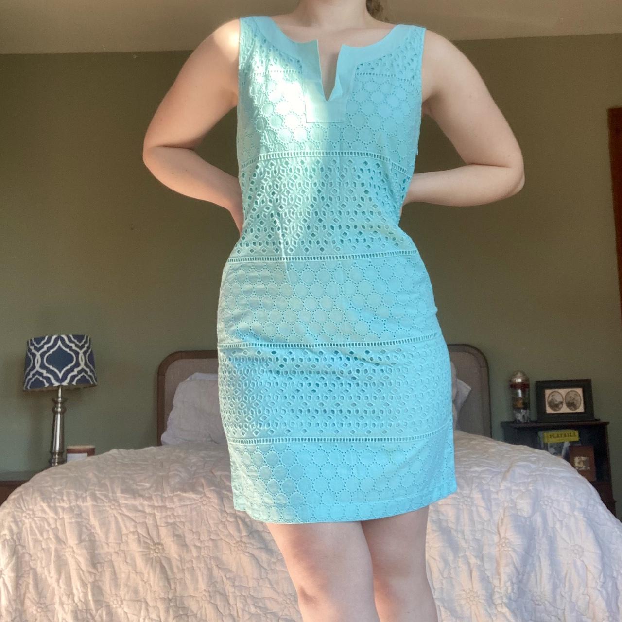 Banana Republic Aqua Blue Summer Dress Super Cute Depop 5326