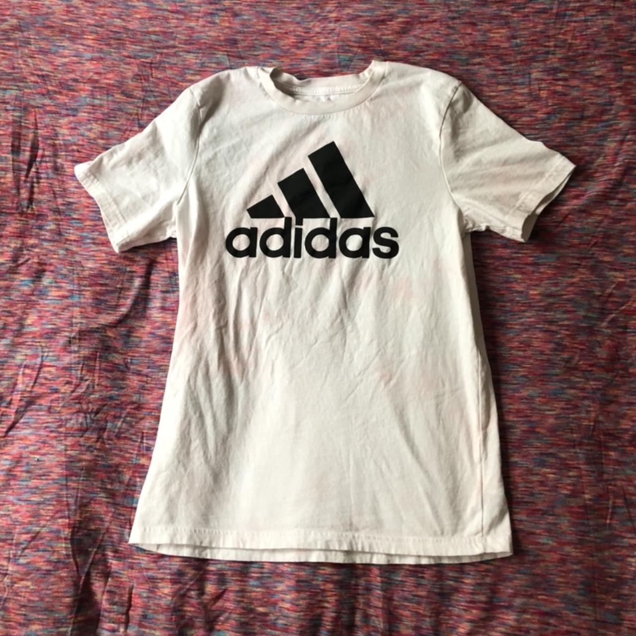 White and soft pink tie dye adidas T-shirt.... - Depop