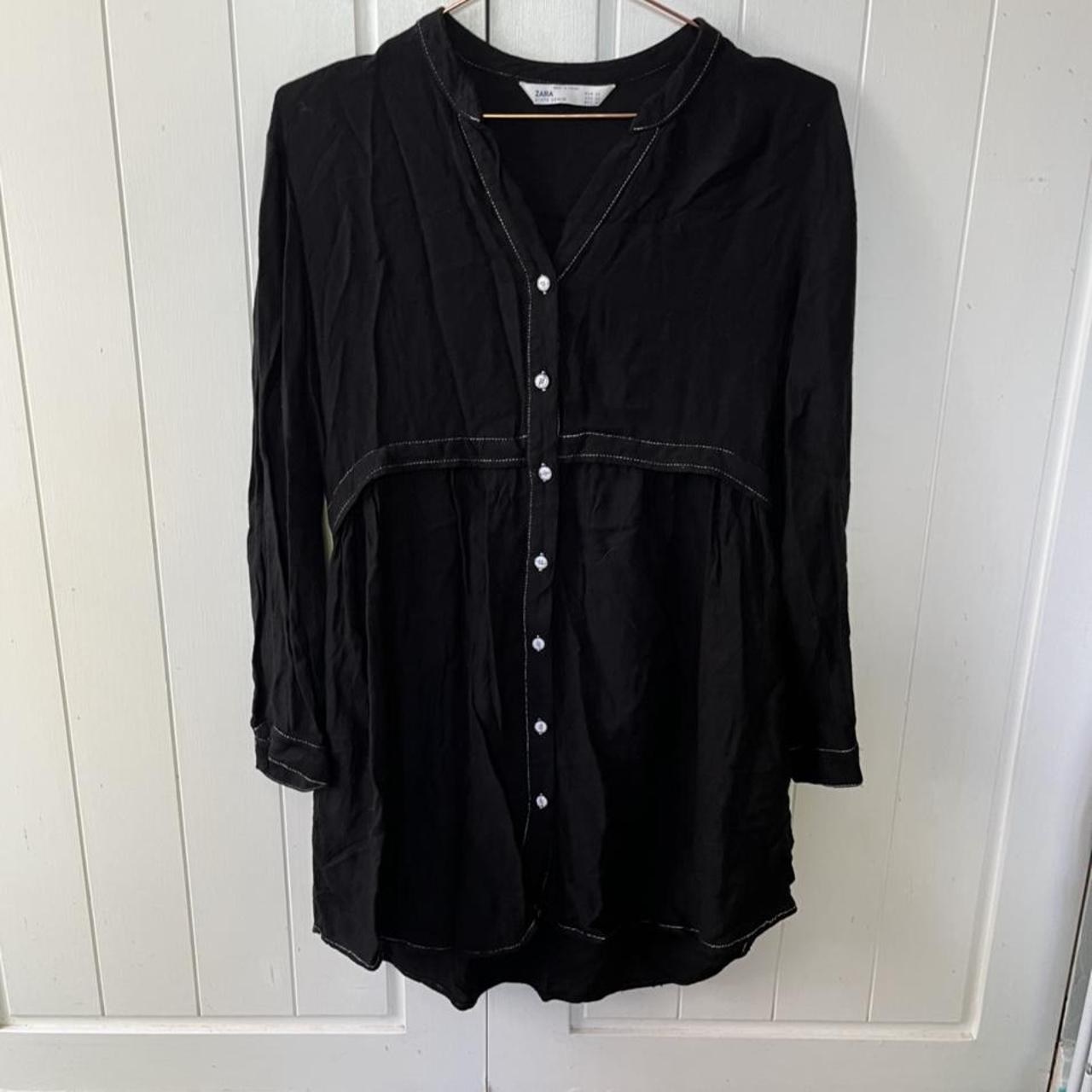 Zara shirt dress in black. Size XS. Free postage! - Depop