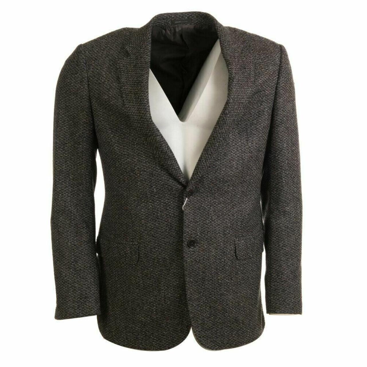 ARMANI COLLEZIONI Jacket Brown & Grey Wool Blend... - Depop