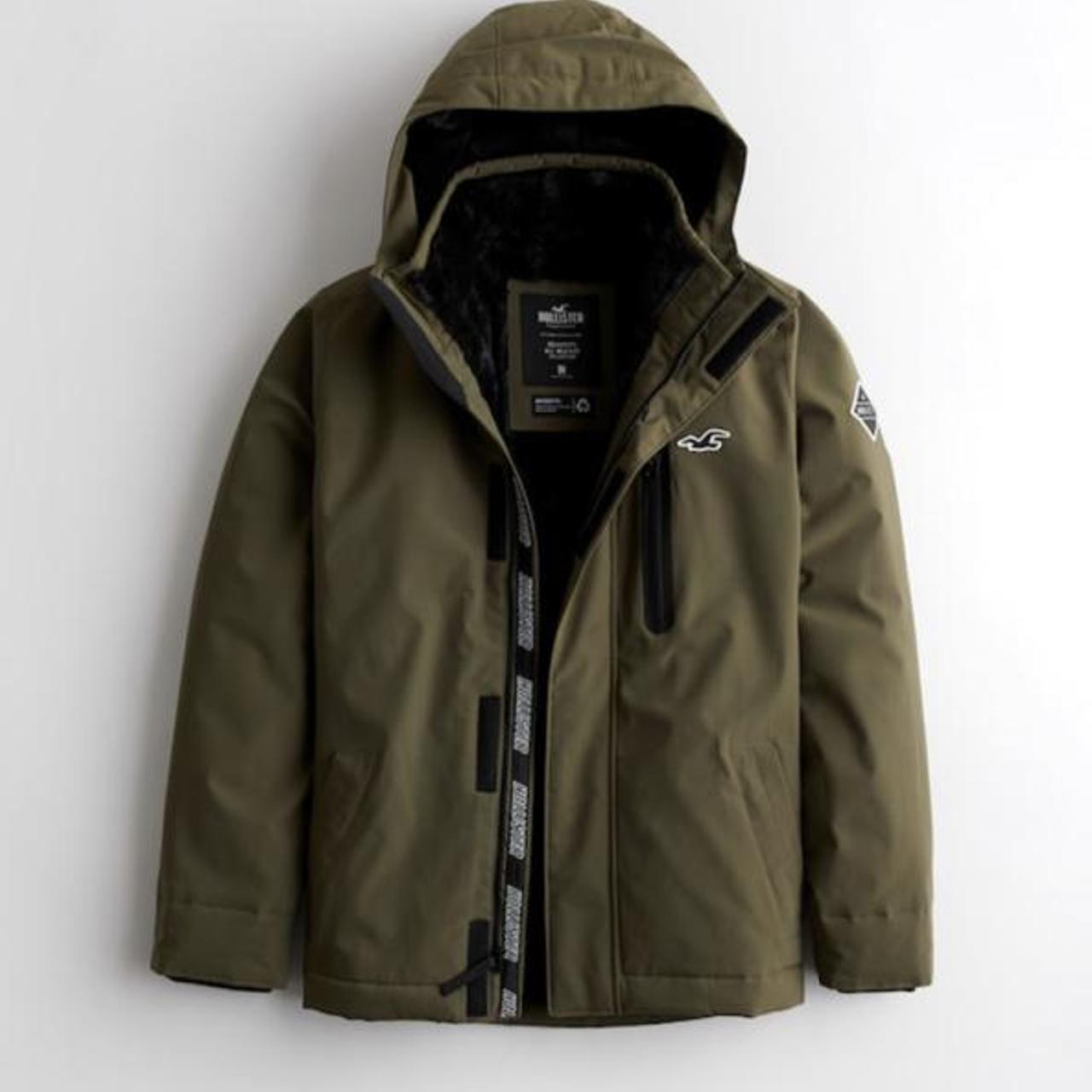 Men Hollister Faux Fur lined all weather jacket Depop