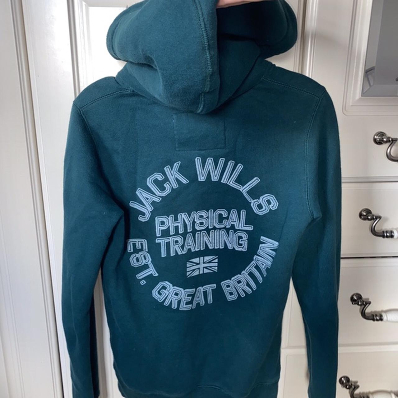 Jack Wills dark green hoodie size 8 quilted hood in