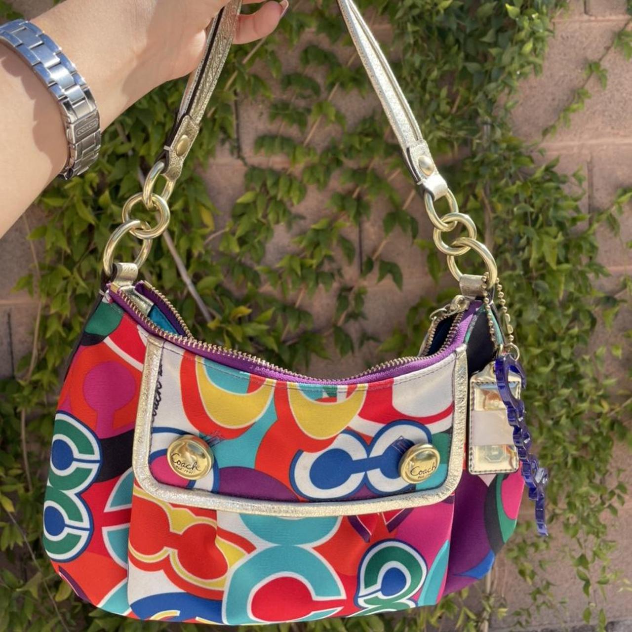 Mini Coach Poppy Multicolor Bag perfect pop to an... - Depop