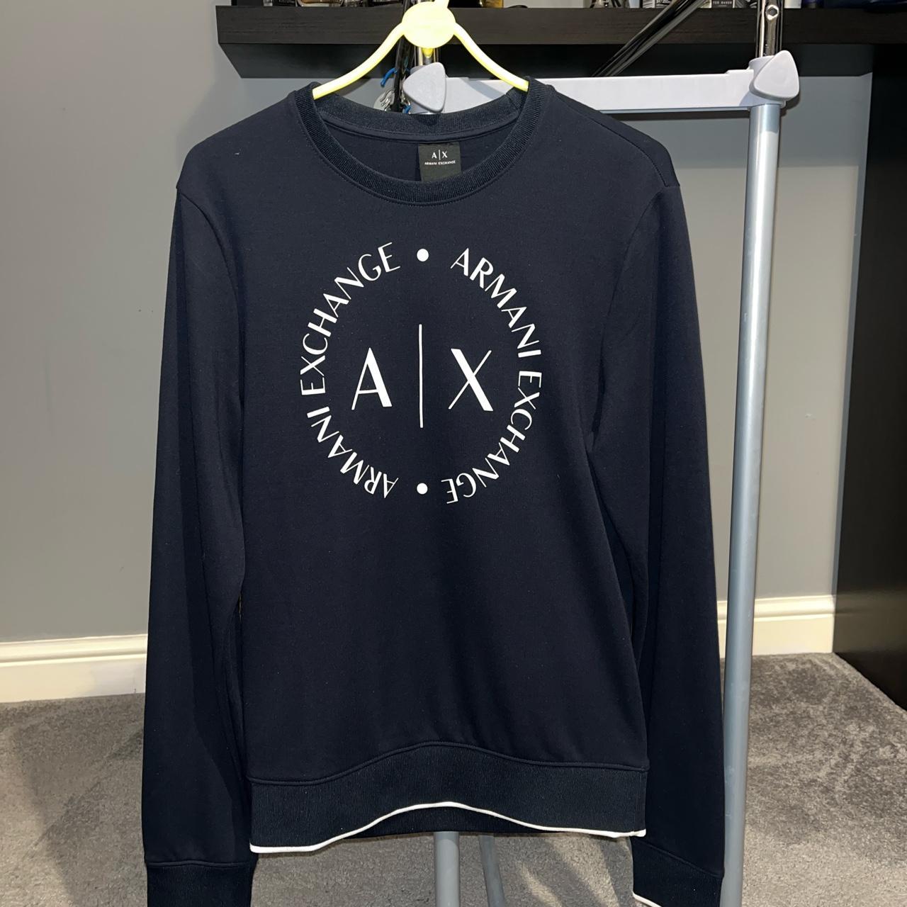 Armani Exchange Men's Black Sweatshirt | Depop