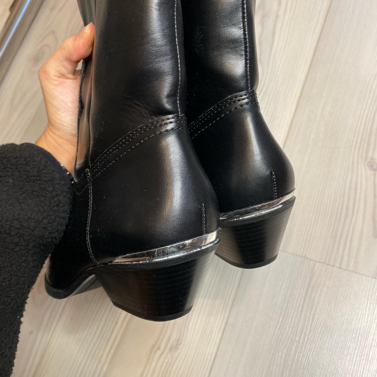 PULL & BEAR cowboy boots in black, UK 5 so in atm!!... - Depop