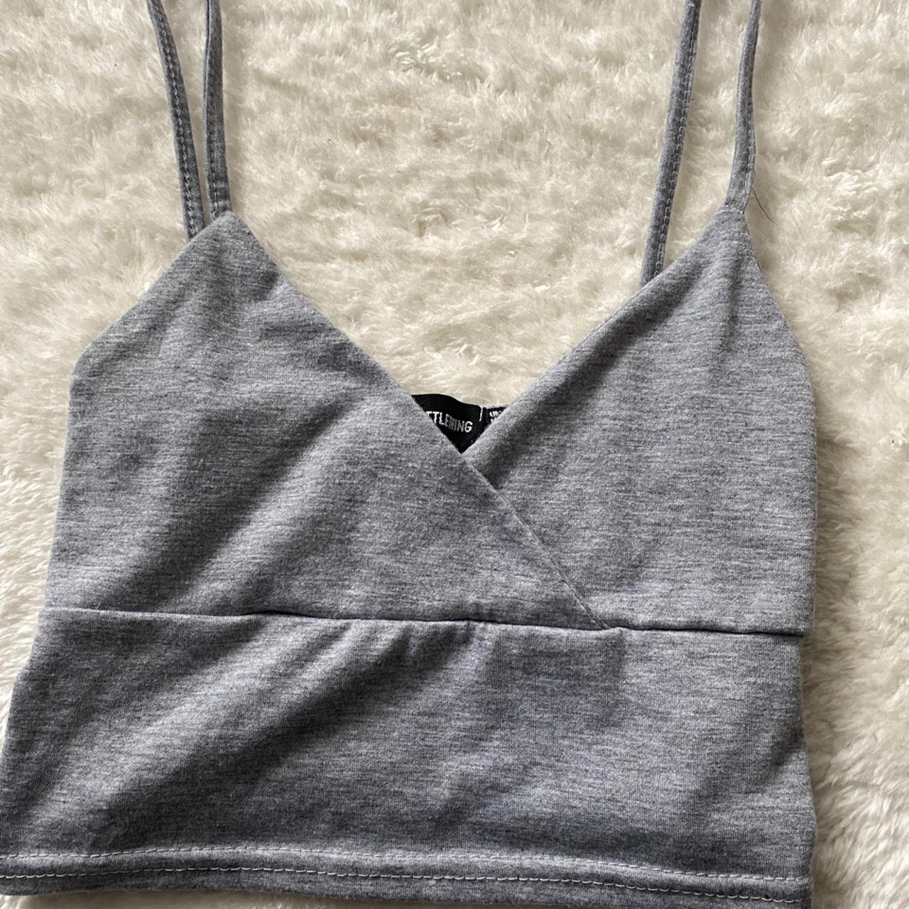 pretty little thing grey bralet crop top! brand new... Depop