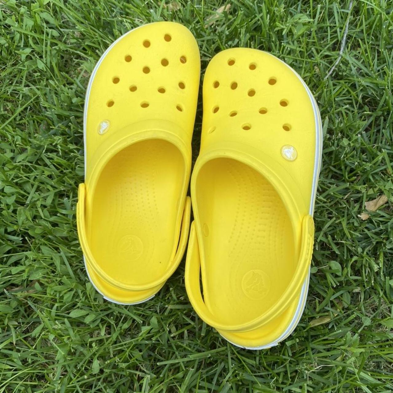 Yellow crocs for store sale