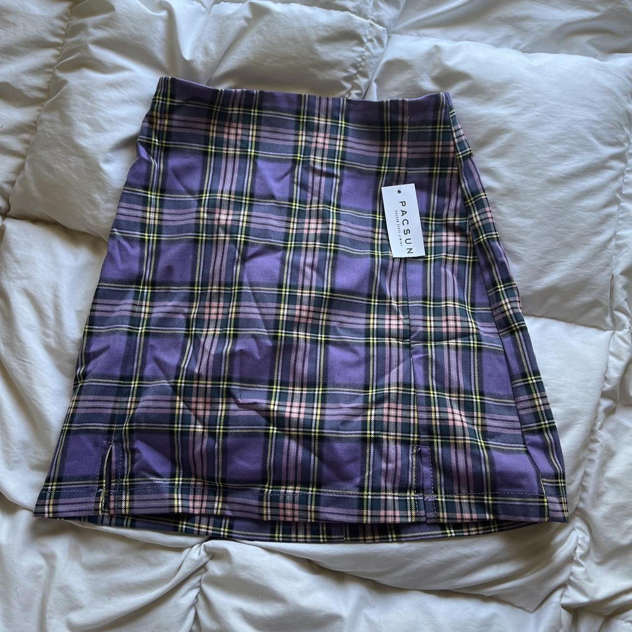 Purple Plaid Yellow Plaid Skirt Pacsun Brandy Melville John Galt