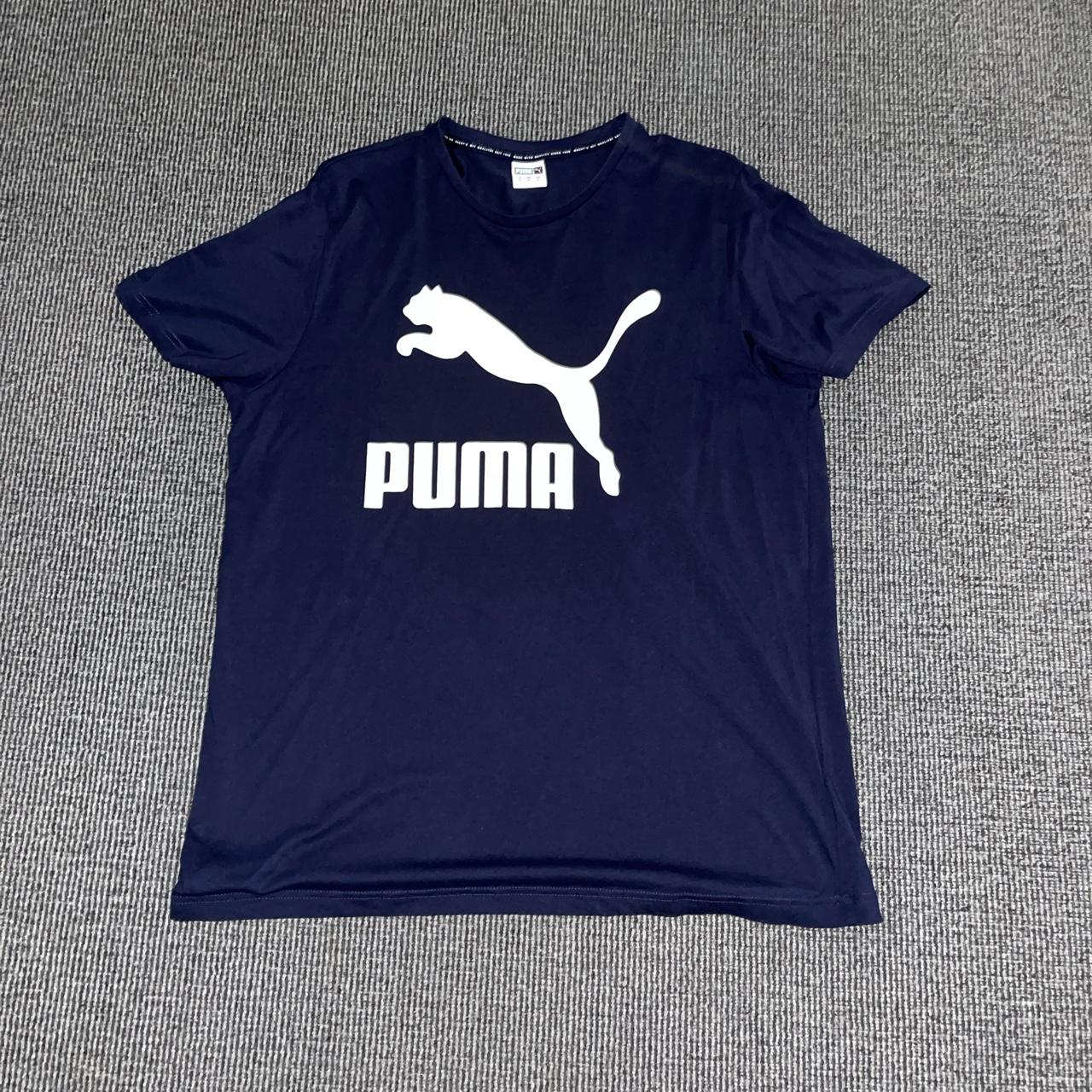 Navy blue Puma T-shirt, no rips or tears and in... - Depop