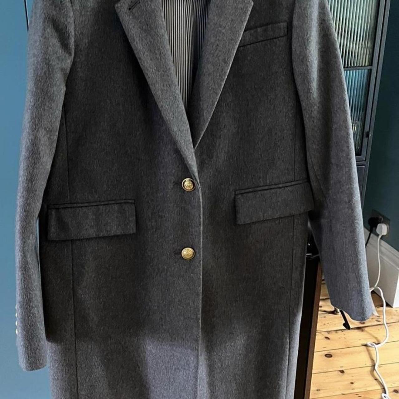 J Crew Grey overcoat. Perfect condition. Really nice... - Depop