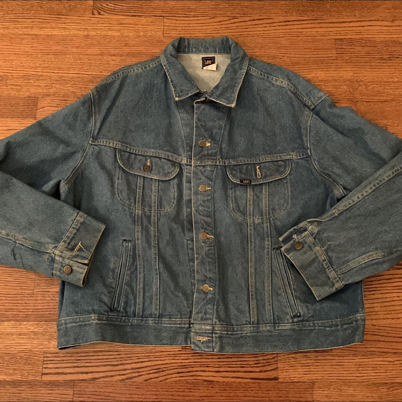 Vintage Lee 80s Denim Jean jacket Size... - Depop