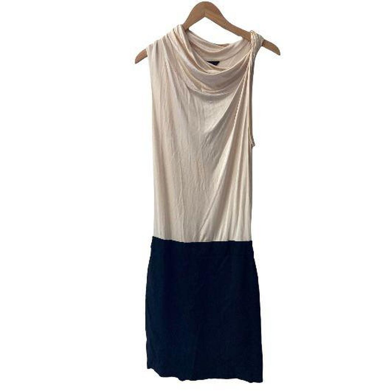 BCBGMaxazria sleeveless asymmetric shoulder shift Depop