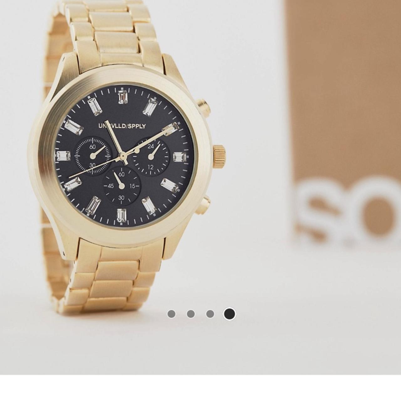 ASOS DESIGN Gold tone bracelet watch with