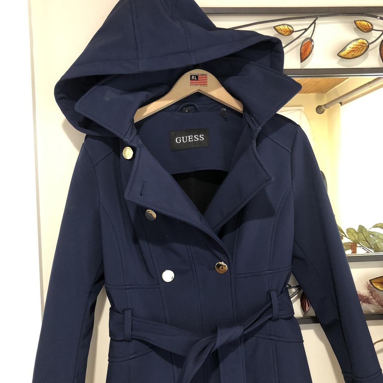 guess blue peacoat